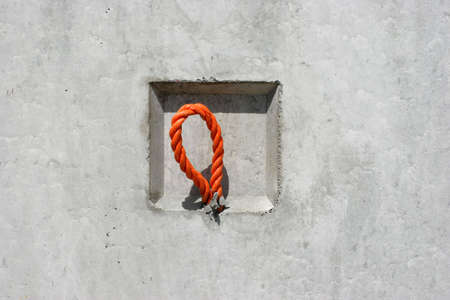 Close up of a concrete element with a loopの写真素材