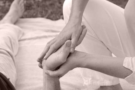 Bodyparts during a massageの写真素材