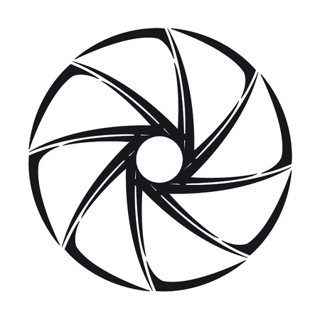 The stylized shutter of camera  illustration on whiteのイラスト素材