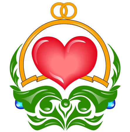 Wedding heart illustration isolated on whiteのイラスト素材