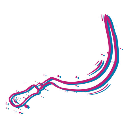 scythe agricultural hand tool for mowing grass or reaping crops color sketch engraving vector illustrationのイラスト素材