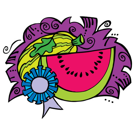abstract Watermelon 1st Place banner vector design illustrationのイラスト素材