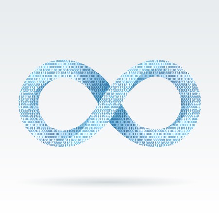 Digital infinity or eternity symbol vector illustration isolatedのイラスト素材