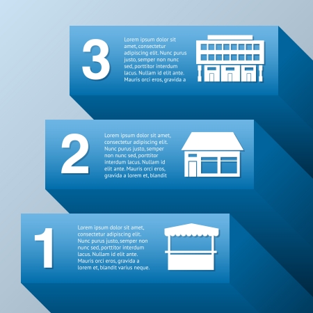 Growing business infographic set with commercial buildings vector illustrationのイラスト素材