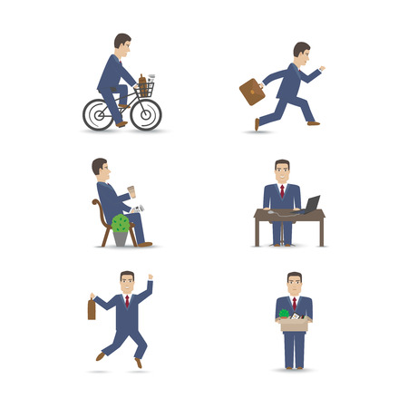 Business people scenes set vector illustrationのイラスト素材