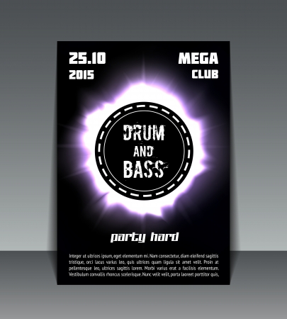 Eclipse drum and bass party flyer print, poster or bannerのイラスト素材