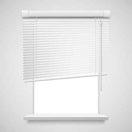 Realistic home related blinds vector illustration isolated on white.のイラスト素材