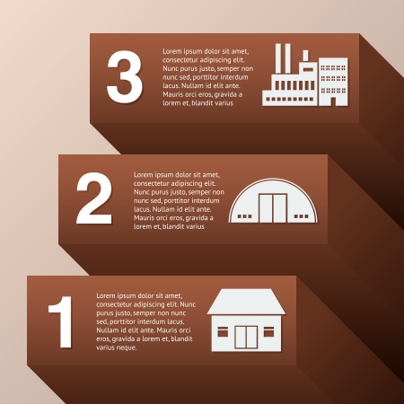 Industrial rising graph infographic set with buildings vector illustrationのイラスト素材