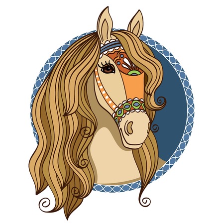 Symbol of a horse head vector illustrationのイラスト素材