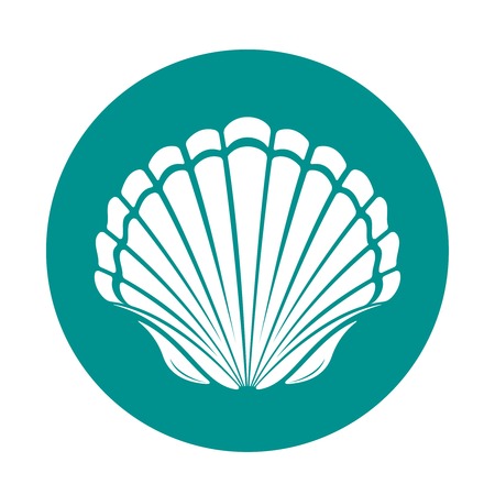 Scallop sea shell symbol vector illustrationのイラスト素材