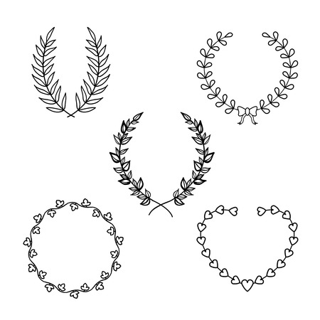 Calligraphic wreath vector illustration isolatedのイラスト素材