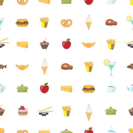 Food pattern seamless background vector illustrationのイラスト素材