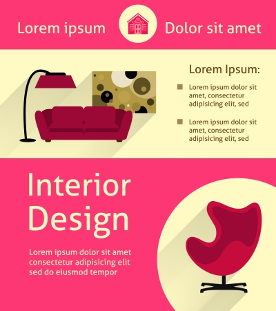 Modern interior poster vector illustrationのイラスト素材