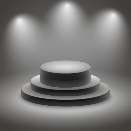 Black empty illuminated podium vector illustrationのイラスト素材