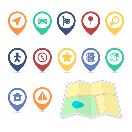 Location UI design elements, contrast color isolated vector illustrationのイラスト素材