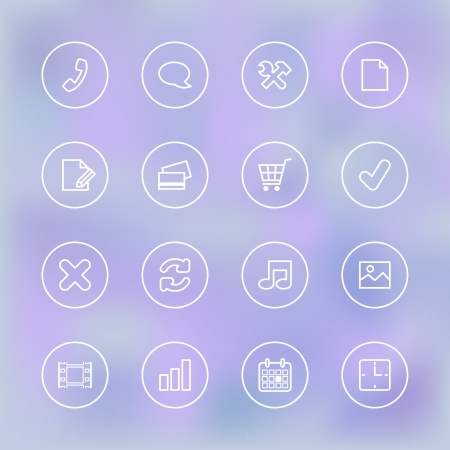 Iconset for mobile shopping app UI, transparent clear isolated vector illustrationのイラスト素材