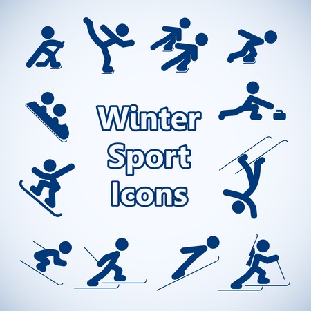 Winter sports icons set isolated vector illustrationのイラスト素材