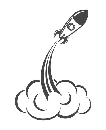 Rocket ship launch isolated vector illustrationのイラスト素材