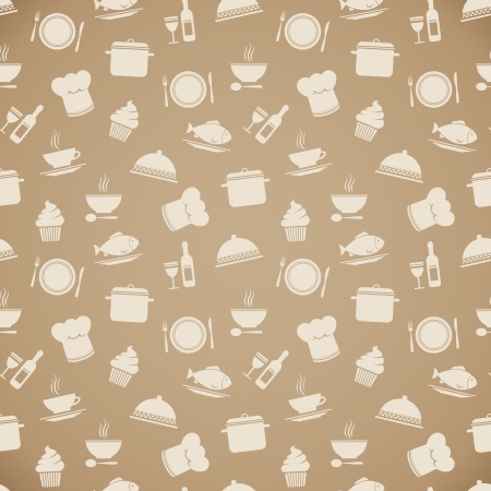 Seamless restaurant menu pattern background vector illustrationのイラスト素材