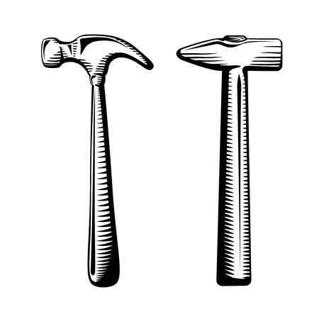 Two isolated hammers illustrationのイラスト素材