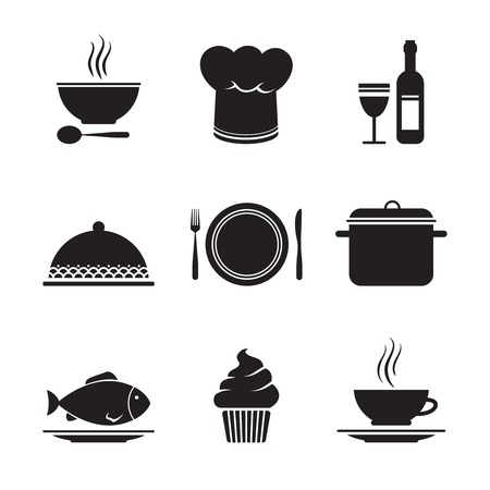 Collection of restaurant design elements for menu isolated illustrationのイラスト素材