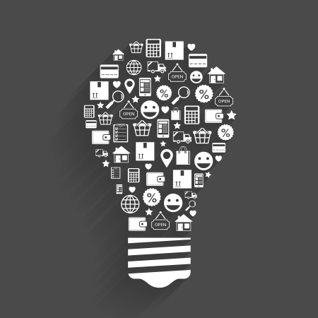 Internet shopping innovation idea ecommerce concept in flat style illustrationのイラスト素材