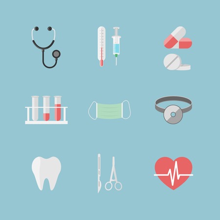 Health care pictograms for hospital website isolated vector illustrationのイラスト素材