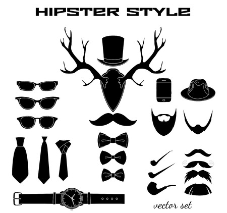 Hipster accessory collection のイラスト素材