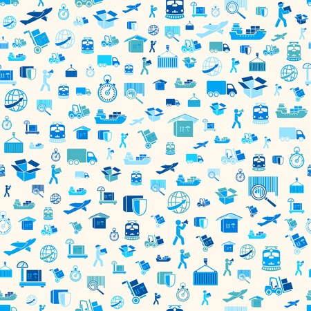 Seamless logistic transportation service pattern background illustrationのイラスト素材