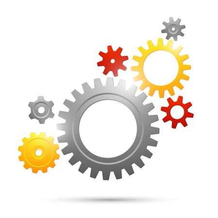 Cogwheel teamwork connection abstract business concept isolated illustrationのイラスト素材