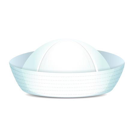 Peaked sailor hat on white background isolated vector illustrationのイラスト素材