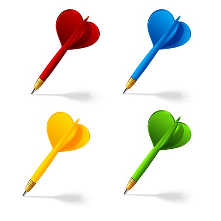 Collection of darts icons isolated vector illustrationのイラスト素材