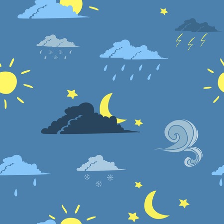Seamless weather forecast pattern background illustrationのイラスト素材