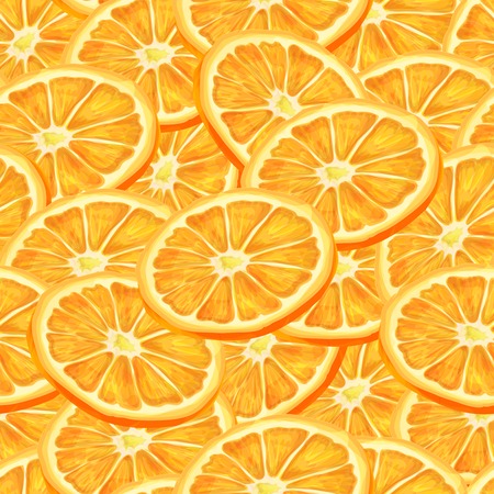 Seamless riped juicy sliced oranges pattern background illustration