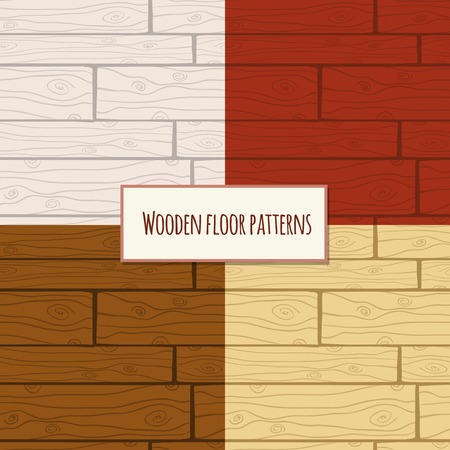 Seamless wooden parquet laminate floor planks backgrounds patterns set illustrationのイラスト素材