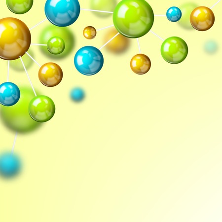 3d chemical physical colored atomic structure molecule model background wallpaper vector illustrationのイラスト素材
