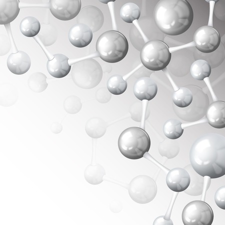 3d atomic structure molecule model grey background wallpaper vector illustrationのイラスト素材
