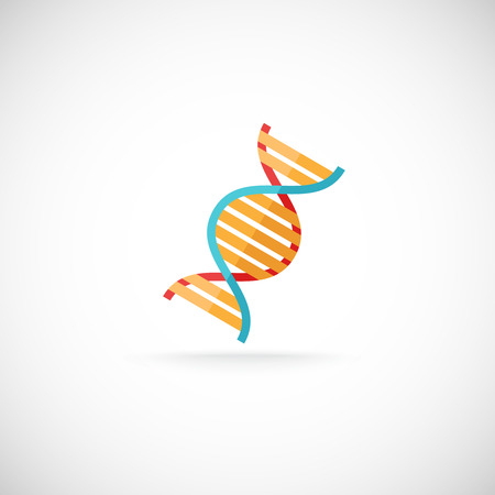 Decorative chemistry biological scientific genetic research DNA molecule helix structure segment symbol emblem icon printのイラスト素材