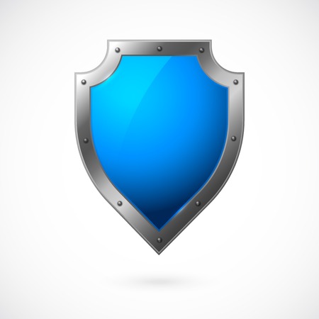Old style steel metal shield isolated on white background vector illustrationのイラスト素材