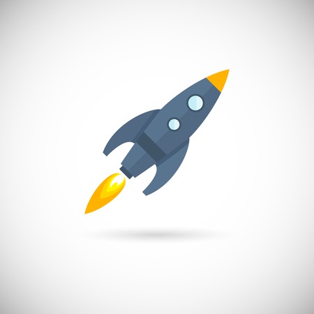 Aircraft icon space rocket isolated on white background vector illustration.のイラスト素材