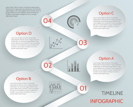 Timeline business infographic with graphs and paper options vector illustrationのイラスト素材