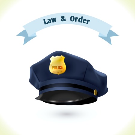 Law icon police hat isolated on white background vector illustrationのイラスト素材