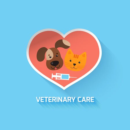 Veterinary pet health care heart symbol illustrationのイラスト素材
