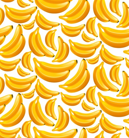 Yellow ripe fresh fruit banana seamless pattern illustrationのイラスト素材