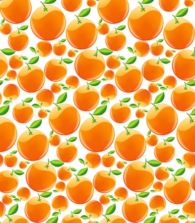 Ripe fresh natural organic fruit summer orange seamless pattern illustrationのイラスト素材