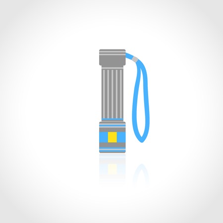 Electric flashlight flat icon isolated on white background vector illustrationのイラスト素材