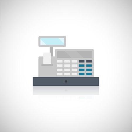 Cash register flat icon isolated on white background vector illustrationのイラスト素材