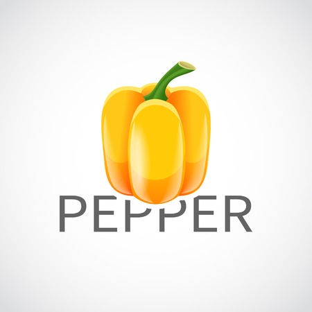 Yellow bell pepper ripe fresh paprika background vector illustrationのイラスト素材