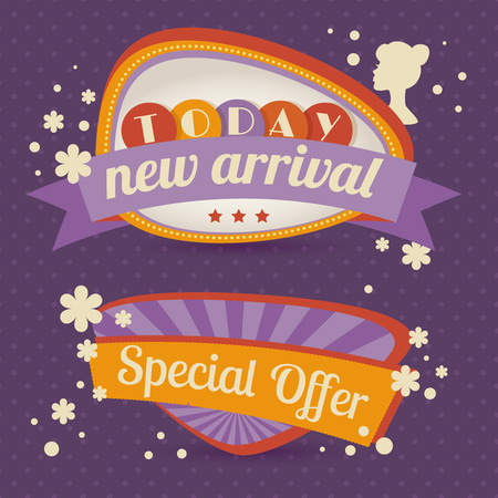 Retro sale discount special offer speech bubble promotion poster vector illustrationのイラスト素材