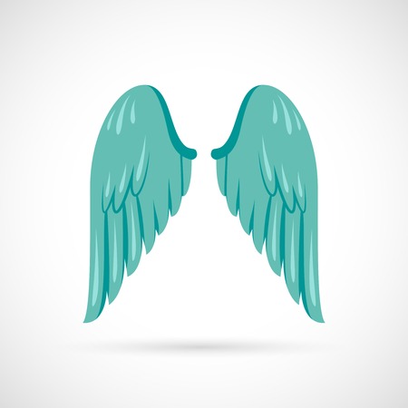 Bird angel wing flat icon isolated on white background vector illustrationのイラスト素材
